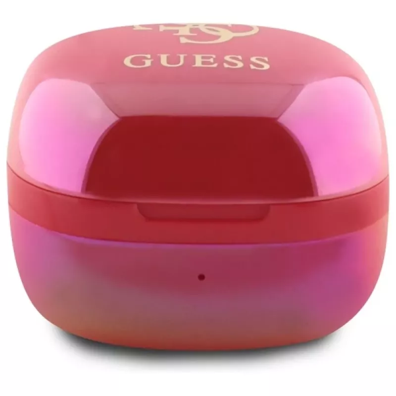 Guess 4G Printed Logo True Wireless Earbuds su įkrovimo dėklu - Fuchsia Iridescent