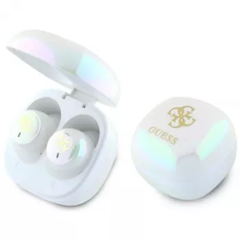 Guess 4G Printed Logo True Wireless Stereo Bluetooth Earbuds with Charging Case (White)
