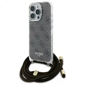 Guess GUHCP16LHC4SEW iPhone 16 Pro Hardcase Crossbody Cord 4G Print Brown
