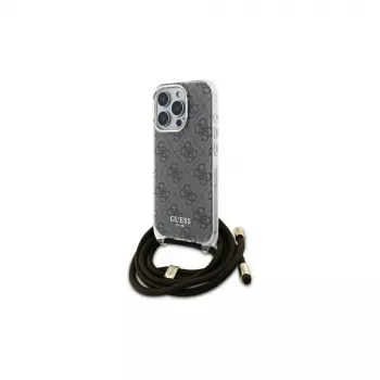 Guess GUHCP16XHC4SEW Hard Case for Apple iPhone 16 Pro Max 6,9 inch Brown Crossbody Cord 4G Print