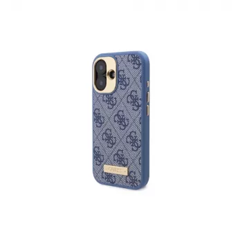 Guess GUHMP16SU4GPRB iPhone 16 6.1 Hardcase Blue 4G Logo Plate MagSafe