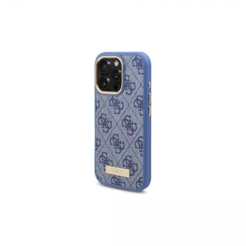 Guess GUHMP16LU4GPRB iPhone 16 Pro 6,3 col. Mėlynas Kietas Dėklas 4G Logo Plokštelė MagSafe