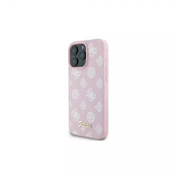 Guess GUHMP16LPGPYSP iPhone 16 Pro 6,3 inch Pink Hardcase Peony Script Logo MagSafe