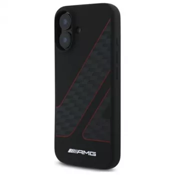 AMG AMHMP16S2SCFR iPhone 16 6,1 inch Black Hardcase Checkered Flag Pattern MagSafe