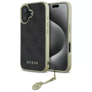 Guess GUHCP16SGF4GGR iPhone 16 6,1 inch Black Hard Case 4G Charms Collection