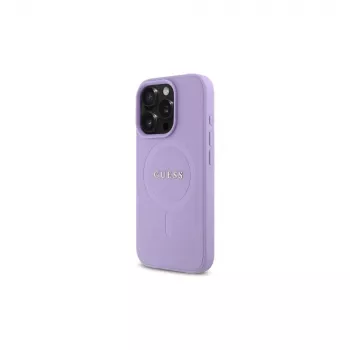 Guess GUHMP16LPSAHMCU iPhone 16 Pro 6,3 colio Violetinis Saffiano Oda Apsauginis Dėklas su MagSafe
