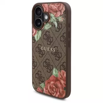 Guess GUHMP16SP4ROPEMCW Hardcase Apple iPhone 16 6,1 colio Brown 4G Flowers Print MagSafe