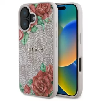 Guess GUHMP16SP4ROPEMCP Hardcase for Apple iPhone 16 6,1 inch Pink Floral Print MagSafe