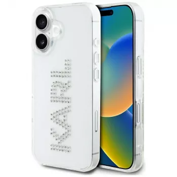 KARL LAGERFELD IML Rhinestones Logo Back Cover Apple iPhone 16 – permatomas