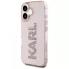 Karl Lagerfeld IML Rhinestones Logo Back Cover for iPhone 16, Pink