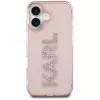 Karl Lagerfeld IML Rhinestones Logo Back Cover for iPhone 16, Pink