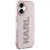 Karl Lagerfeld IML Rhinestones Logo Back Cover for iPhone 16, Pink