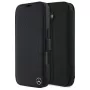 Mercedes-Benz MEBKP16S23RBGVK Bookcase for iPhone 16 6.1, Black, Faux Leather & Wood Imitation