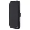Mercedes-Benz MEBKP16S23RBGVK Bookcase for iPhone 16 6.1, Black, Faux Leather & Wood Imitation