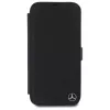 Mercedes-Benz MEBKP16S23RBGVK Bookcase for iPhone 16 6.1, Black, Faux Leather & Wood Imitation