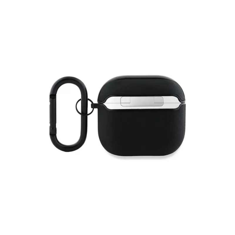 BMW BMA4SSLBK AirPods 4 Dangtelis Juoda Natūrali Oda Sidabrinis Logotipas