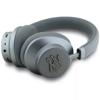 Karl Lagerfeld Grūdintos Odos Inicialai Bluetooth ANC Ausinės Pilka