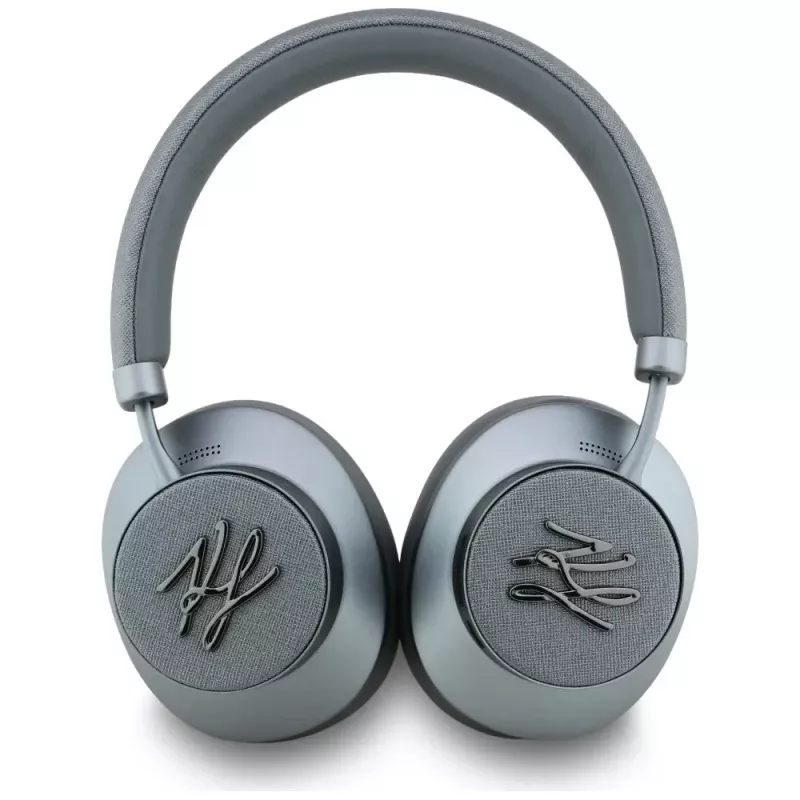 Karl Lagerfeld Grūdintos Odos Inicialai Bluetooth ANC Ausinės Pilka