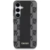 DKNY Odinis Dėklas su Šachmatų Raštu ir MagSafe Samsung Galaxy S25, Juodas