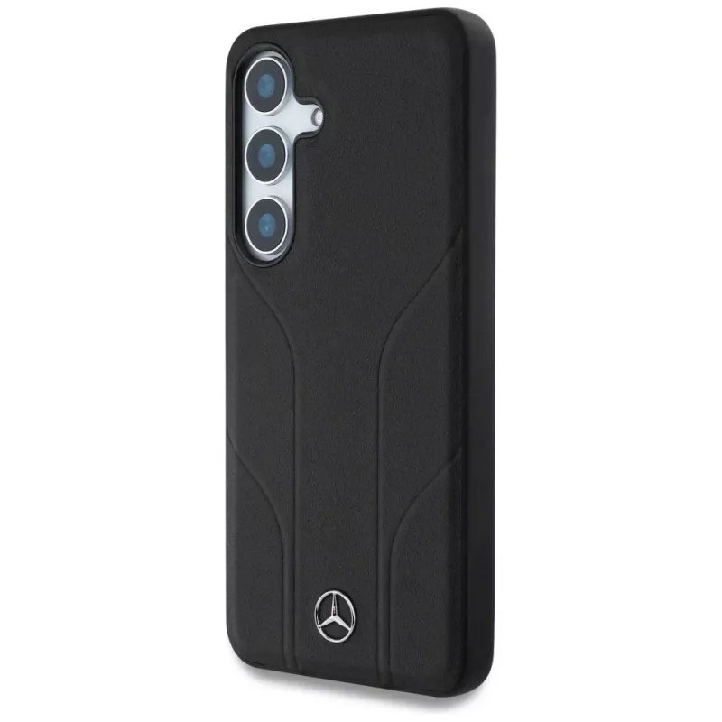 MERCEDES-BENZ Leather Debossed Lines MagSafe Case, Samsung Galaxy S25, Juoda