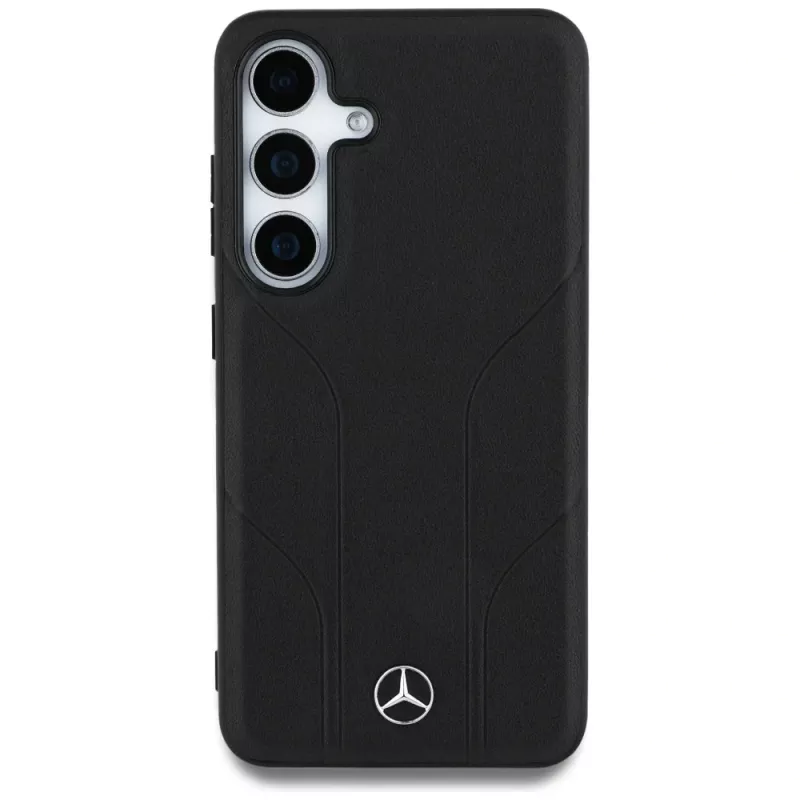 MERCEDES-BENZ Leather Debossed Lines MagSafe Case, Samsung Galaxy S25, Juoda