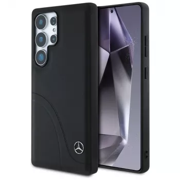 MERCEDES-BENZ Etui Mercedes Leather Curved Stitches for Samsung Galaxy S25 Ultra Black