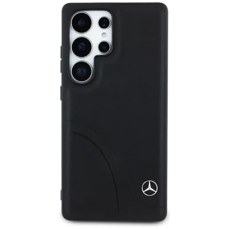 MERCEDES-BENZ Etui Mercedes Leather Curved Stitches for Samsung Galaxy S25 Ultra Black