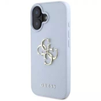 Guess Grained Big 4G Logo Small Classic Logo Dangtelis Apple iPhone 16 - Mėlyna