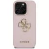 Guess Grained Big 4G Logo Small Classic Logo Back Cover for Apple iPhone 16 Pro (Pink)