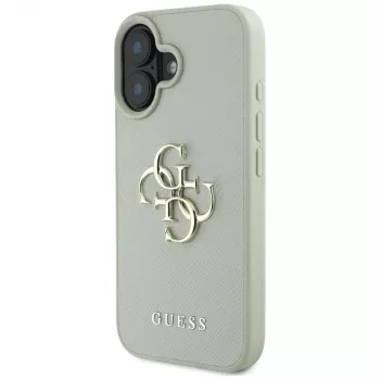 Guess Grained Big 4G Logo Small Classic Back Cover, iPhone 16 – Žalia