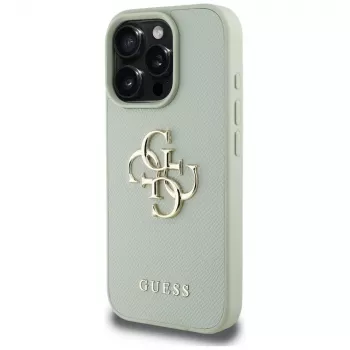Guess Grained Big 4G Logo Small Classic Logo Dangtelis Apple iPhone 16 Pro Max - Žalia