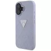 Guess Hot Stamp 4G Pattern Triangle Metal Logo Case for iPhone 16 (Purple)