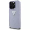Guess Hot Stamp 4G Pattern Triangle Metal Logo Dėklas, skirtas iPhone 16 Pro Max (Violetinė)