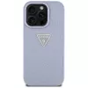 Guess Hot Stamp 4G Pattern Triangle Metal Logo Dėklas, skirtas iPhone 16 Pro Max (Violetinė)