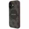 Guess 4G Circle Classic Logo MagSafe Case for iPhone 16, Brown