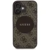 Guess 4G Circle Classic Logo MagSafe Case for iPhone 16, Brown