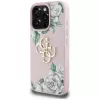 Guess Grained Roses Big 4G Logo Dėklas, skirtas iPhone 16 Pro Max - Rožinis