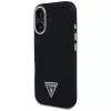 Guess Denim Triangle Logo MagSafe Dėklas, skirtas iPhone 16, Juodas