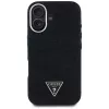 Guess Denim Triangle Logo MagSafe Dėklas, skirtas iPhone 16, Juodas
