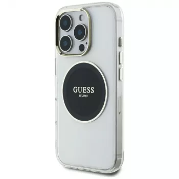 Guess IML Metal Colored Circle Classic Logo Dėklas su MagSafe, iPhone 16 Pro Max (Juodas)