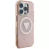 Guess IML Metal Glitter 4G Circle Triangle MagSafe Dėklas, skirtas Apple iPhone 16 Pro Max (Pink)