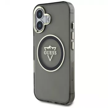 Guess IML Metal Mountain Logo MagSafe Case iPhone 16 (Juoda)