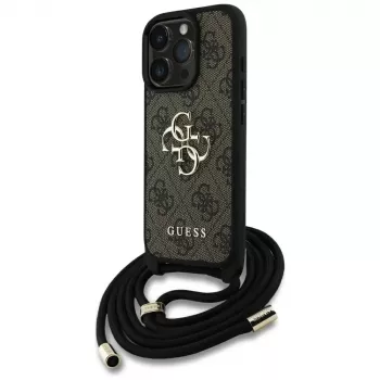 Guess 4G Big Logo Cord Strap Crossbody Case, iPhone 16 Pro Max (Ruda)