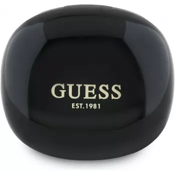 Guess Flat Classic Logo Electroplated TWS Earbuds su Įkrovimo Dėklu (Juoda)