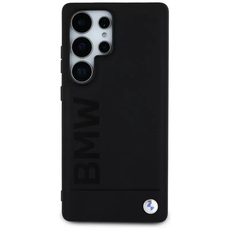 BMW Leather Big Wordmark Dėklas, skirtas Samsung Galaxy S25 Ultra, juodas