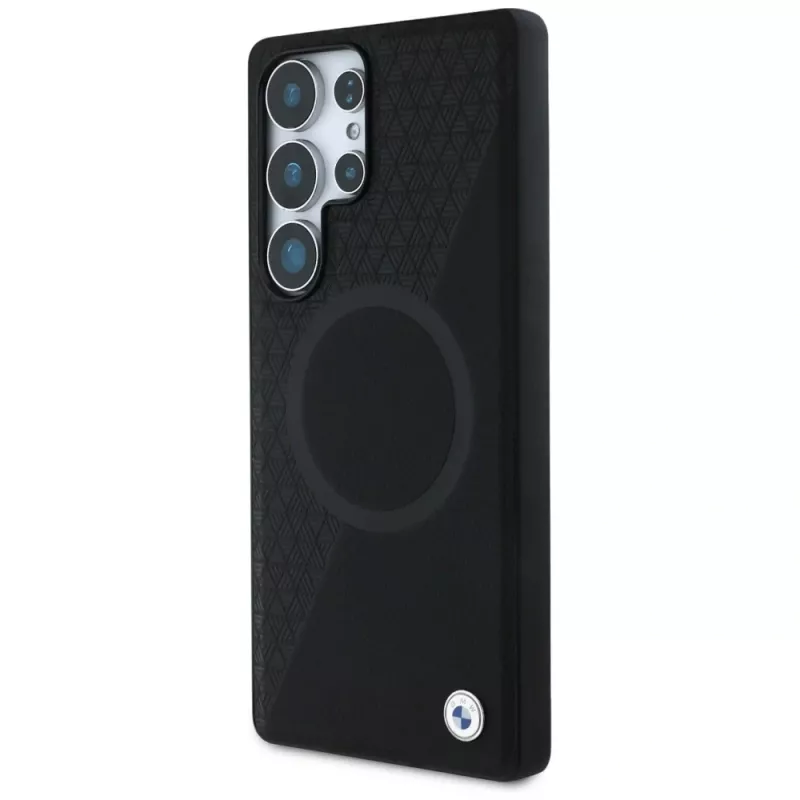 BMW Leather Half Textured MagSafe Case for Samsung Galaxy S25 Ultra Black