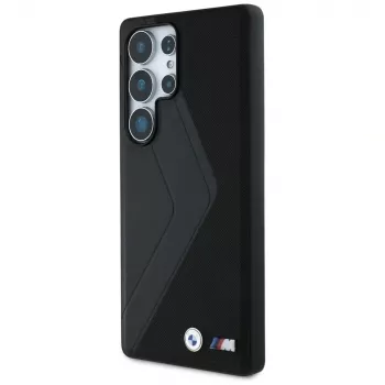 BMW Leather Oversized Stripes MagSafe Dėklas Samsung Galaxy S25 Ultra Juodas