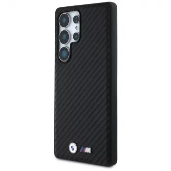BMW Leather Carbon MagSafe Case for Samsung Galaxy S25 Ultra Black