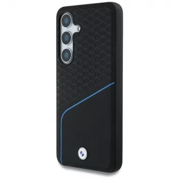 BMW Leather Textured and Smooth MagSafe Case for Samsung Galaxy S25 Black