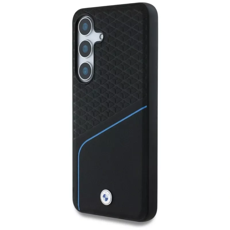 BMW Leather Textured and Smooth MagSafe Case for Samsung Galaxy S25 Black